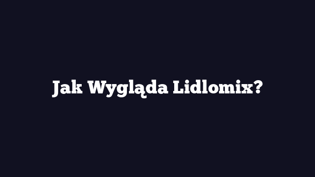Jak Wygląda Lidlomix?
